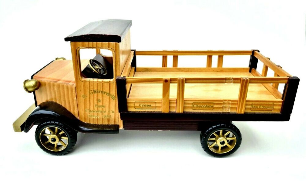 Vintage D Ghirardelli & Sons Chocolate Company Hand Crafted Wooden Truck